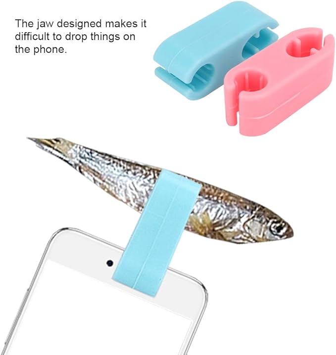 Pet Selfie Clip Silicone Non Toxic Durable Jaw Design Helps Record Beautiful Moments with Pets Universal for Cats Dogs Blue Pink 2pcs 5cm