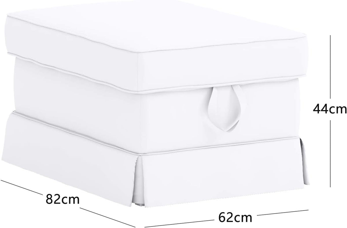 Cotton Ektorp Ottoman Cover Replacement is Custom Made Slipcover Compatible with IKEA Ektorp Footstool Cover (Cotton Blue)