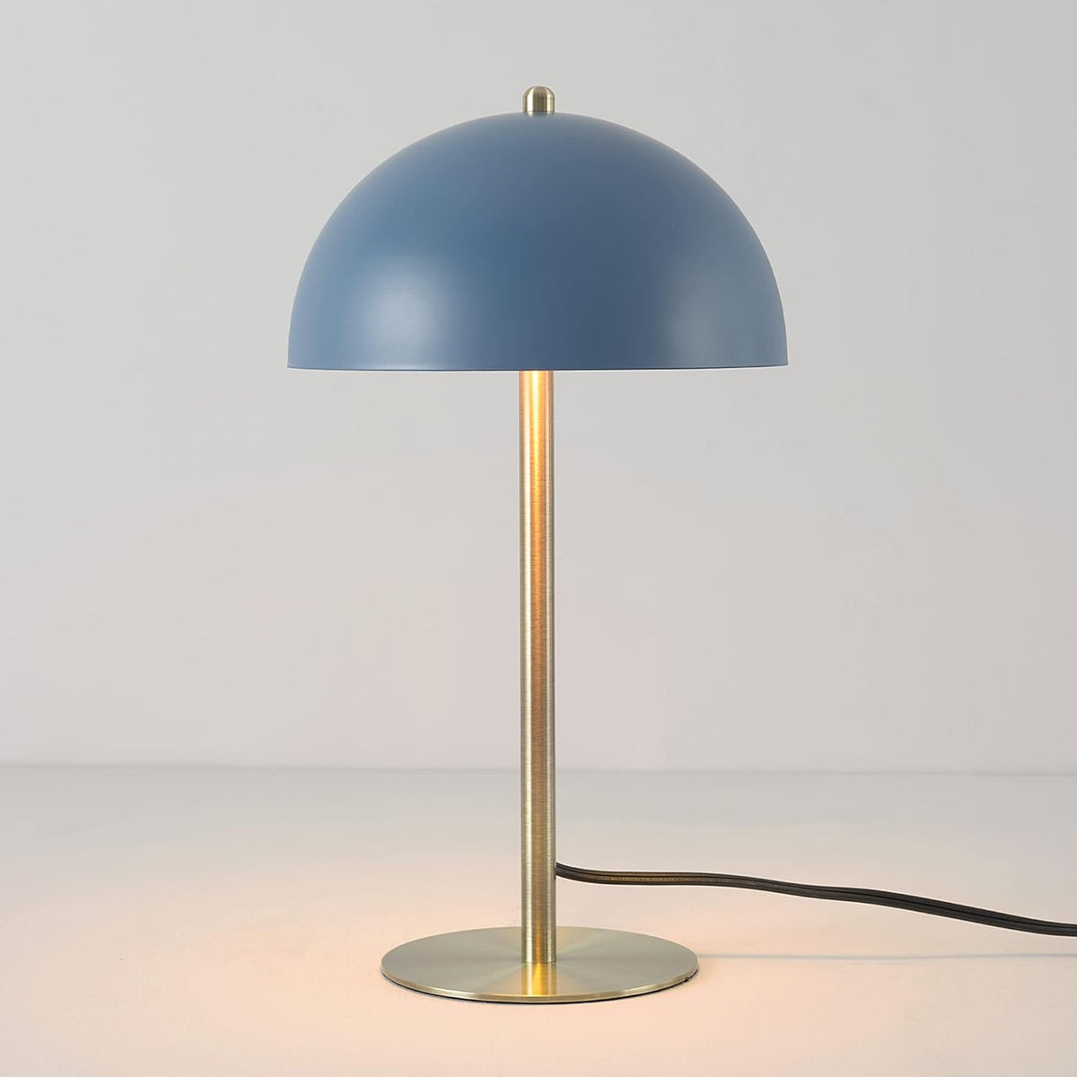 Globe Electric 15" Matte Blue Desk Lamp with Matte Brass Accents
