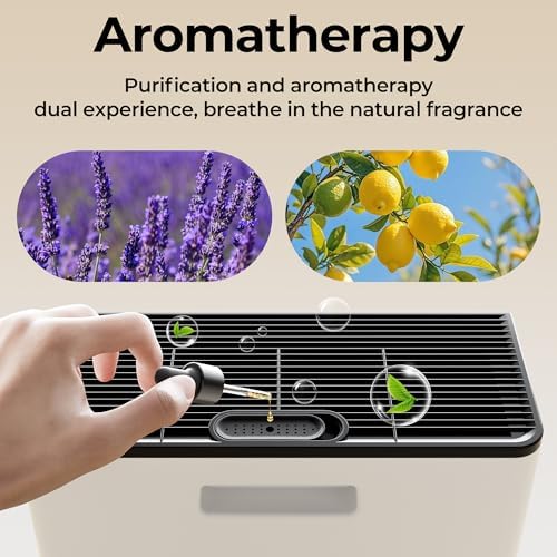 Air Purifiers for Home Pets Up to 2200Ft² Pre-Filter Washable, Ivory