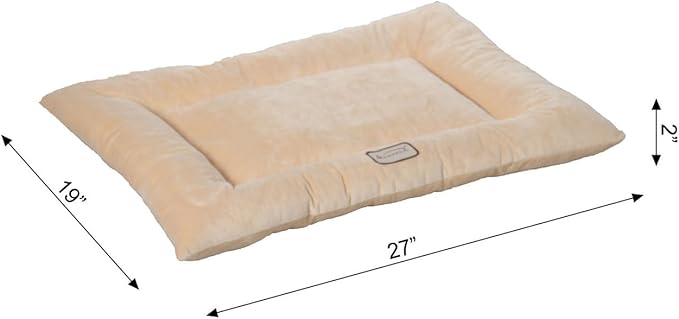 Plush Pet Bed Mat - Cozy Dog Bed, Cat Bed - Machine Washable, Fluffy Comfort - 27" x 19" Beige