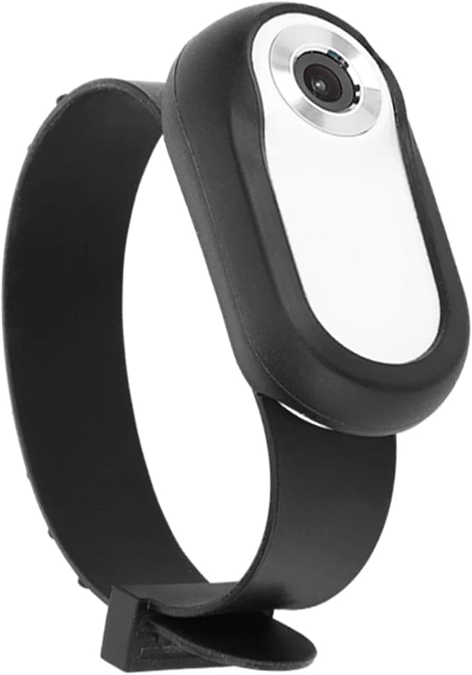 Pet Camera, 1080P Pet Collar Camera with 90 Wide Angle Lens Sports Action for Dogs Cats (White)