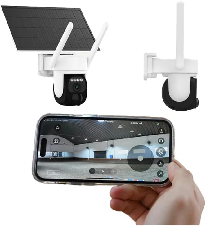 Solar 4G LTE Horse Paddock Camera – 2K Color Night Vision Security Cam with Auto Tracking, 9600mAh Battery, 360° Rotation, AI Motion Detection, IP66 Waterproof, No WiFi Needed