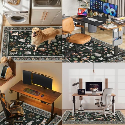Office Chair Mat for Hardwood Floor & Tile Floor,48"X 60"-Colorful Animals