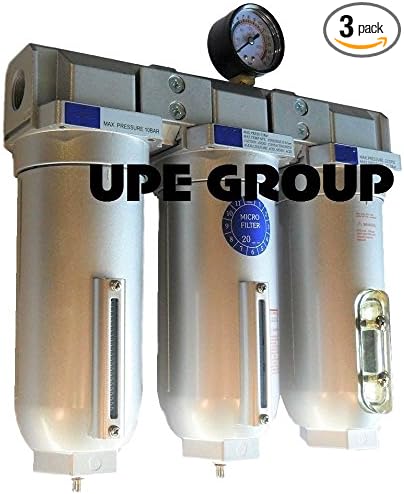HEAVY DUTY INDUSTRIAL 3 STAGE COMPRESSED AIR CLEANER MOISTURE TRAP, COALESCING