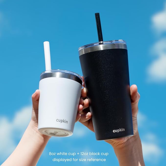 CUPKIN Toddler Tumblers, The Original 12 oz Stackable Stainless Steel Cups