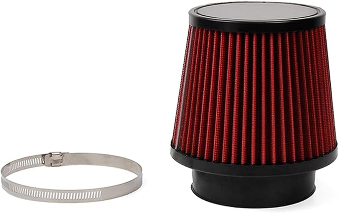 Red 3" 76mm Inlet Cone Replacement Dry Air Filter High Flow Car Performance
