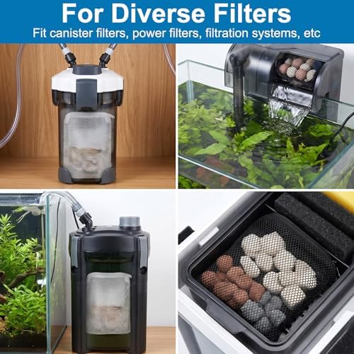 12 Pcs Aquarium Filter Media Bags, 8' X 6'' Extra Fine Mesh Bag Reusable