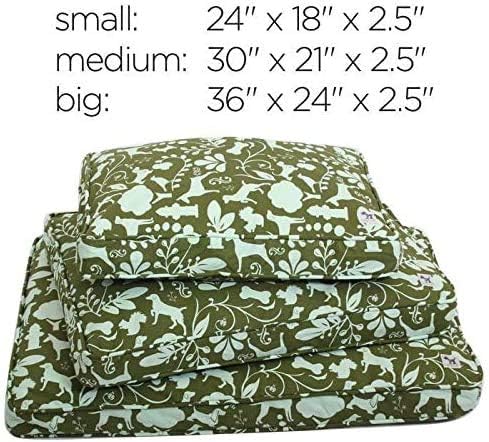 Molly Mutt Sheepy Wool Crate Mat - 100% Cotton Canvas Cover with Temperature-Regulating 100% Natural Wool-Filled Insert Dog Bed - Soft & Supportive Wool-Filled Bed - (42"x28"x2.5", Rocketman)