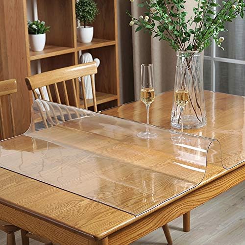 Wadrac Clear Table Protector for Chair Mat for Hard Floor Hardwood End Table Bench Entryway TV Cabinet Desk Craft Work Console Folding Tabletop Mat Desktop Pad PVC Plastic Tablecloth Cover 30X48