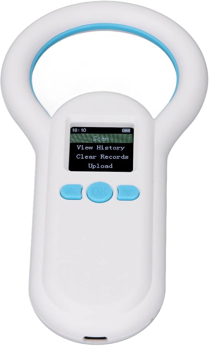 Zunate Animal Microchip Scanner 134.2Khz, 1.44 Inch TFT Screen Pet Chip ID Reader with Bluetooth 5.0 and USB Data Upload for ISO 11784 11785 FDXB Tag Management
