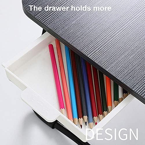 Laptop Bed Desk, Foldable Lap Desk with Storage Drawer, Cup and Phone Holder, Laptop Bed Tray Table, Portable Lap Table, Laptop Stand for Breakfast, Working, Writing, Gaming and Drawing (Black)
