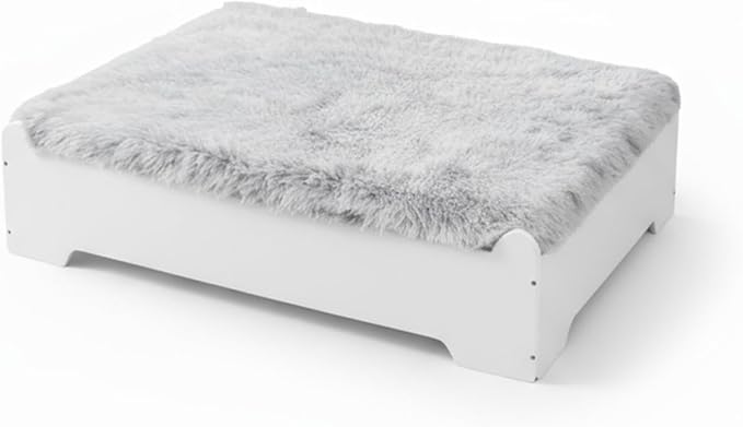 Medium Elevated Wooden Dog Bed Frame with Cushion, Raised Dog Couch Sofa 32½”x 24½” Up to 50lbs