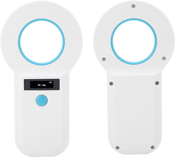 FTVOGUE Pet ID Microchip Scanner 134.2KHz ABS Handheld Quick Response with Bright Screen for Animal Tracking