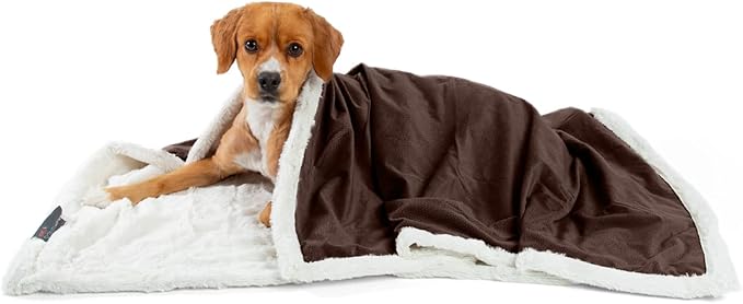 Best Friends by Sheri Premium Self-Warming Ilan Microfiber Faux Fur Pet Throw Blanket 40x50 in Brown