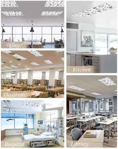 Black Western Cowboy Fluorescent Light Covers for Ceiling Lights 4x2 feet, 4-Pack Magnetic Light Filters for Classroom, Vintage Horse Cactus Ethnic Art Fluorescent Lights Shade Panel for Office School