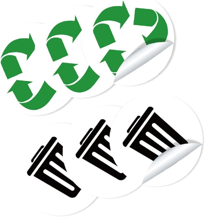 Waste Sorting Labels for Garbage Bin PVC Sticker Decals for Kitchen Recycling