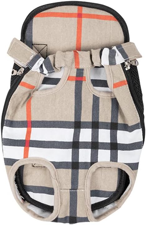 Leconpet Pet Carrier Backpack, Legs Out Adjustable Pet Front Cat Dog Carrier Backpack, Easy-Fit Dog Travel Backpack Carrier for Hiking Camping for Small Medium Puppies Cats (XL, Plaid Stripes)