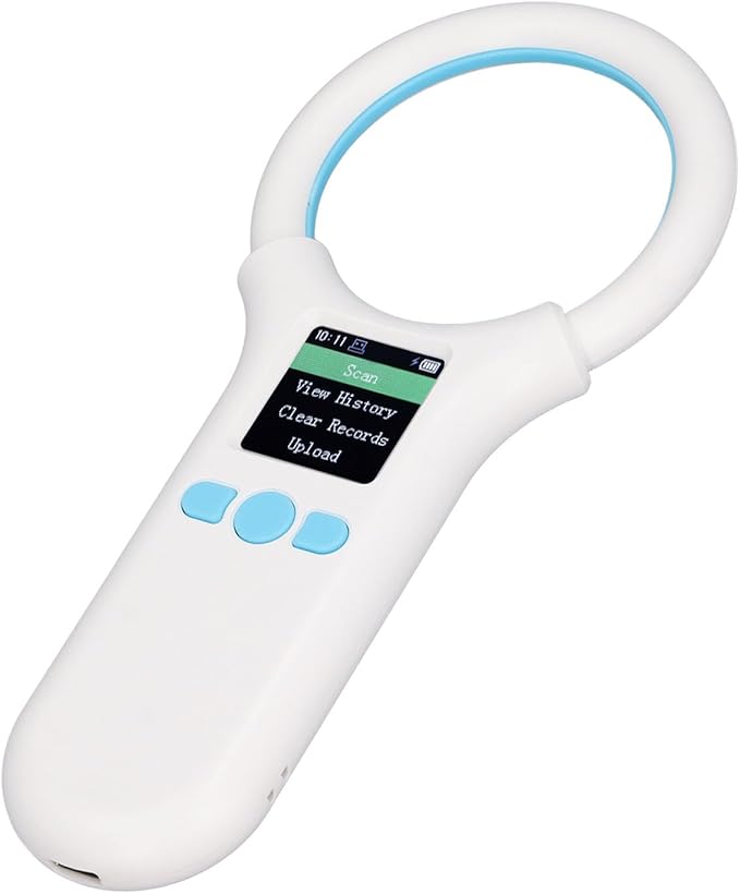 Animal Tag Scanner, BT 134.2khz 125khz EMID FDX B Handheld Pet Chip Reader, Organic LED Display Scanner with Fast Detection, Ideal for ISO11784 85 Microchips
