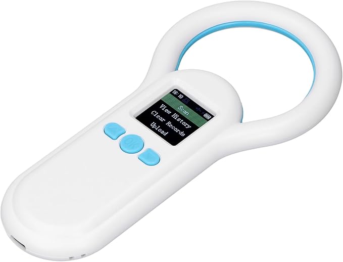 aqxreight Pet Microchip Scanner 134 2Khz Portable Animal Ear Tag ID Reader 44 Inch TFT Display Screen 500 Records Storage Display Allowing Vie Pet ReaderPet Microchip ReaderAnimal Tag