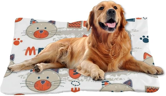 Breathable Dog Beds with Anti-Slip Bottom, Cute Animals Pet Supplies Pad Crate Rabbit Bed Ultra Soft Kennel Mat for Indoor& Outdoor Sofa Cars, Machine Washable 24 X 18 Inch