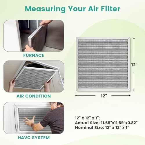 12x12x1 MERV 8 Washable Electrostatic HVAC Furnace Air Filter