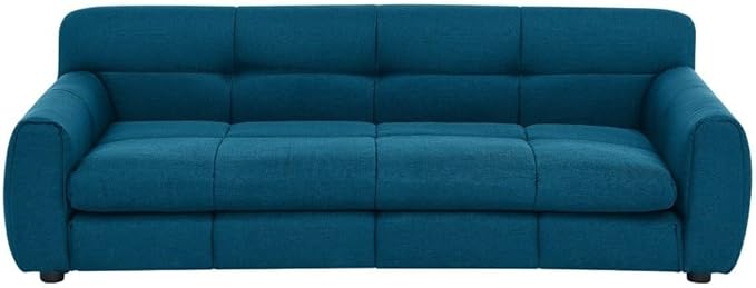Modern Pet Sofa Bed for Large Dogs Up to 130lbs, Luxurious Living Room Dog Couch with Supportive Backrest and Armrests, Easy-to-Clean Linen Fabric Elevated Pet Furniture