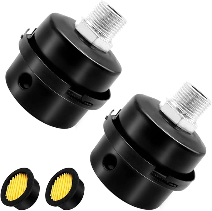 2pcs 1/2" Thread Air Compressor Silencer, Air Compressor Intake Filter Sound