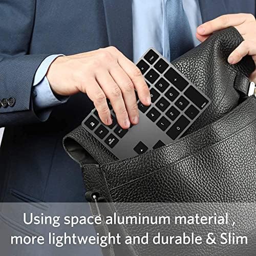 JOYEKY Wireless Number Pad Bluetooth Numeric Keypad for Laptop (Dark Grey)