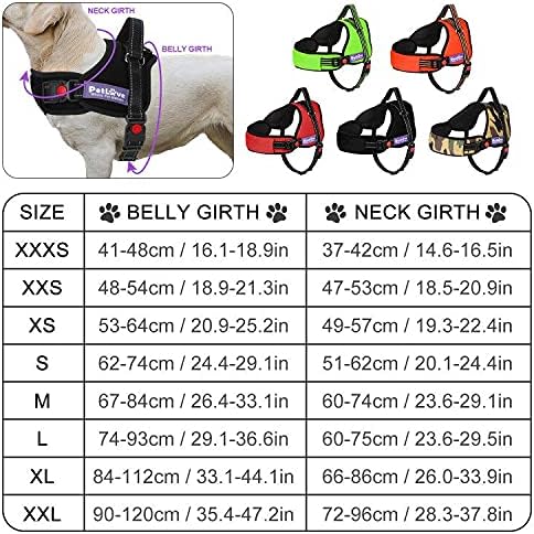 PetLove Dog Harness, Adjustable Soft Leash Padded No Pull Dog Harness for Small Medium Large Dogs, Camouflage