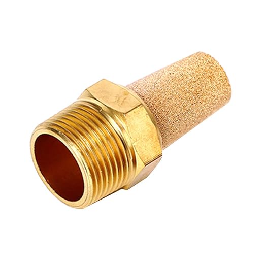 Beduan 3 Pcs Pneumatic Brass Exhaust Muffler Filter, 3/8" Male Thread Hex