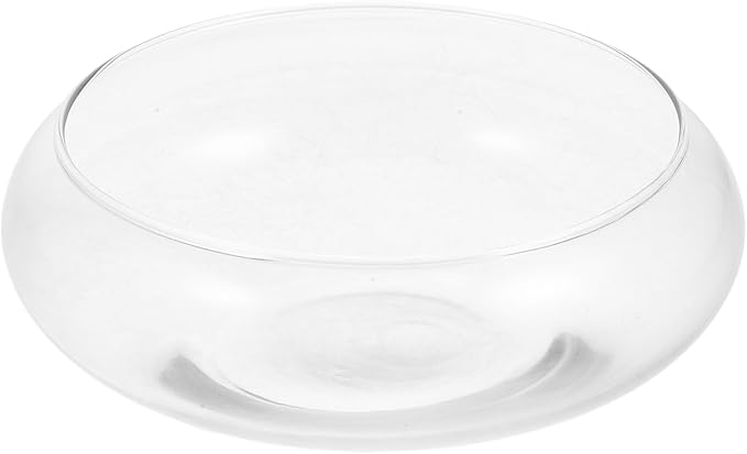 GANAZONO Clear Fish Bowl Vase Bubble Bowl Round Shallow Planter Glass Hydroponic Planter Floral Container for Table Centerpiece Wedding Event 15cm