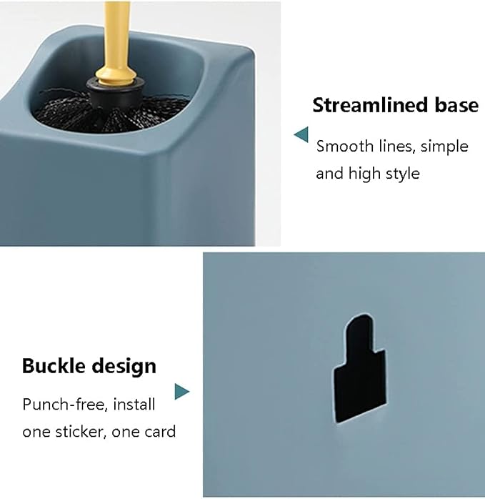 Toilet Scrubber Soft Hair Wall Mount Toilet Brush and Holder, Long Handle