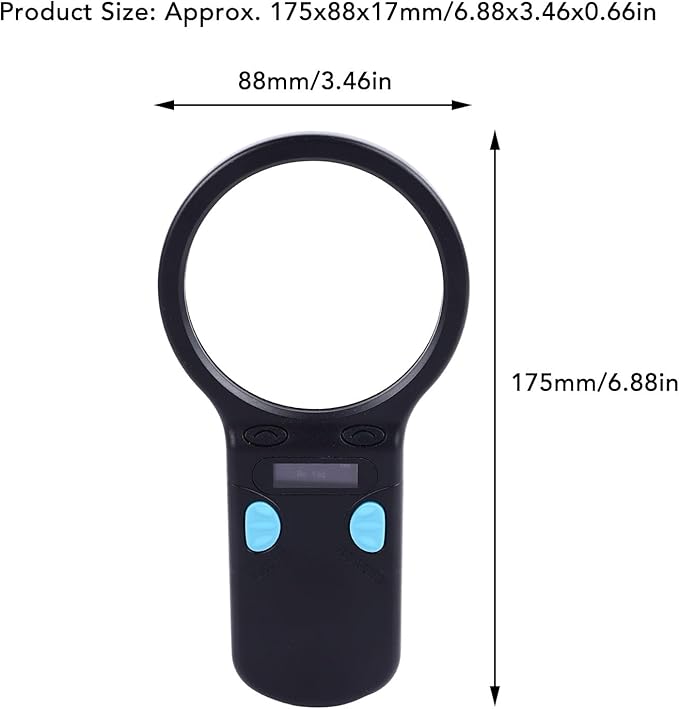 Sorandy Animal Chip Reader, Portable Lightweight Pet Handheld Rechargeable ID Tag Scanner with Fast Scanning for 125K 134.2K Pet Chips, Compitable with Small Animal Management
