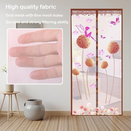 Door Mesh Screen with Magnet, Fly Hanging Temporary Magic Patio Heavy Duty Front Back Screen Magnetic Closure, Portable French Net for Door to Keep Bugs Out Doorway Curtain 35x83 in