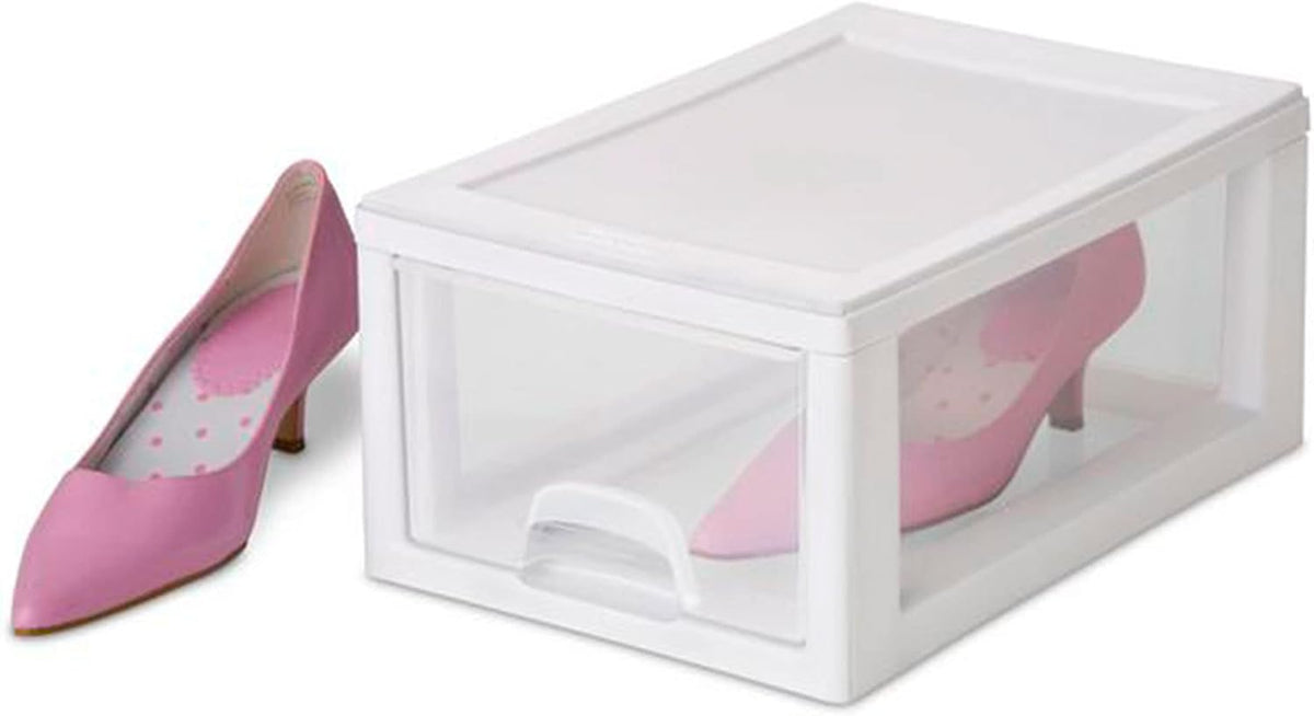 Sterilite Stacking Drawer Storage Organizer for Clothes, 6 Quart, 6-Pack
