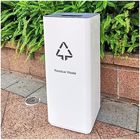 Outdoor Trash Cans White Combined Trash Can Large-Capacity Square Sorting Trash Can Outdoor Direct Throw Trash Can Without Cover, Anti-Fingerprint Technology 48