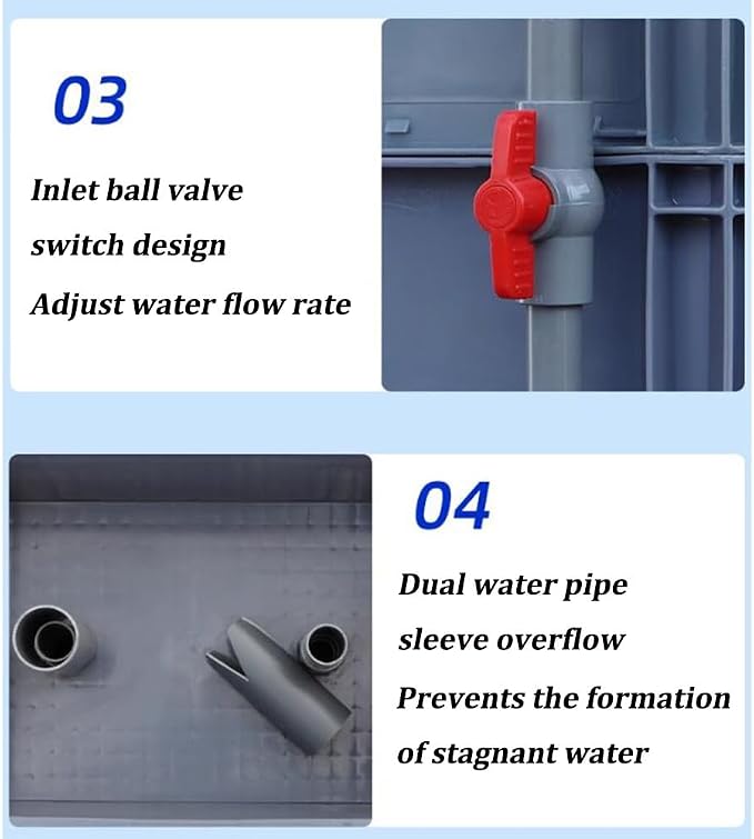 GRRICEPL Fish Tank Filter Box, Waterfall Bio-Filtration Aquarium, Turtle Tank