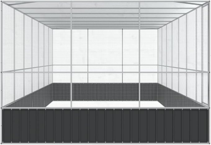 Steel Aviary with Extension, Large Bird Cage with Lockable Door, Aviary Spacious and Versatile Cage Ideal for Parakeets, Parrots, Lovebirds, Cockatiels, Pigeons, 285.4"x120.9"x83.5",-287