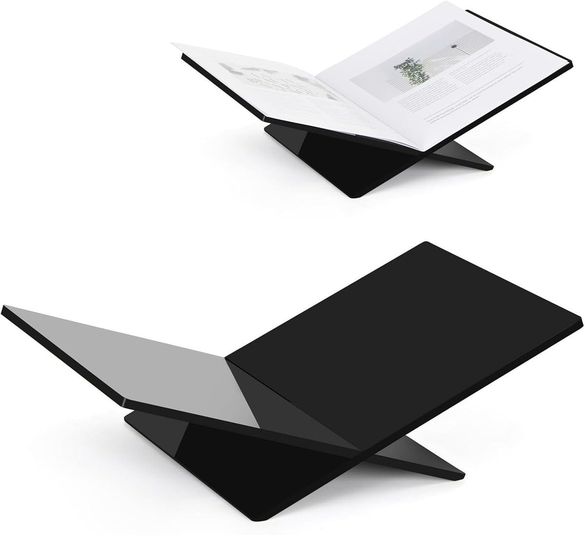 PUERSI Acrylic Book Stands for Display, 15.8 x 9.5 x 4.3 in Open Bookstand