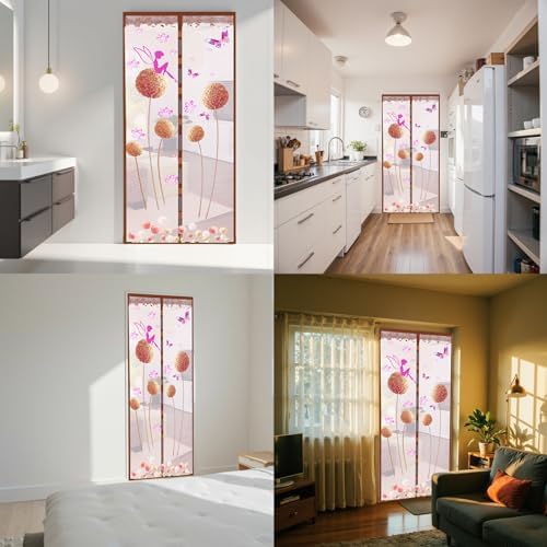Door Mesh Screen with Magnet, Fly Hanging Temporary Magic Patio Heavy Duty Front Back Screen Magnetic Closure, Portable French Net for Door to Keep Bugs Out Doorway Curtain 35x83 in
