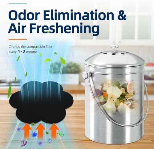 12pcs Trash Can Odor Absorbing Filters: Activated Charcoal Deodorizer