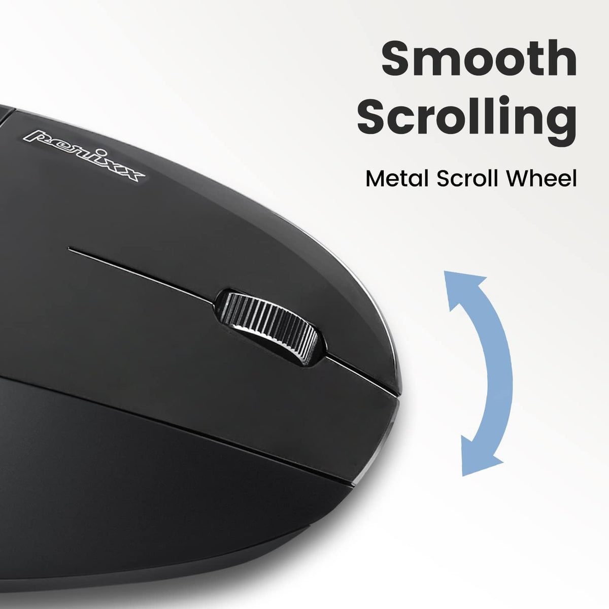 Perixx PERIDUO-813B US, Wireless Ergonomic Compact Keyboard and Vertical Mouse - Multi-Device - Black - US English