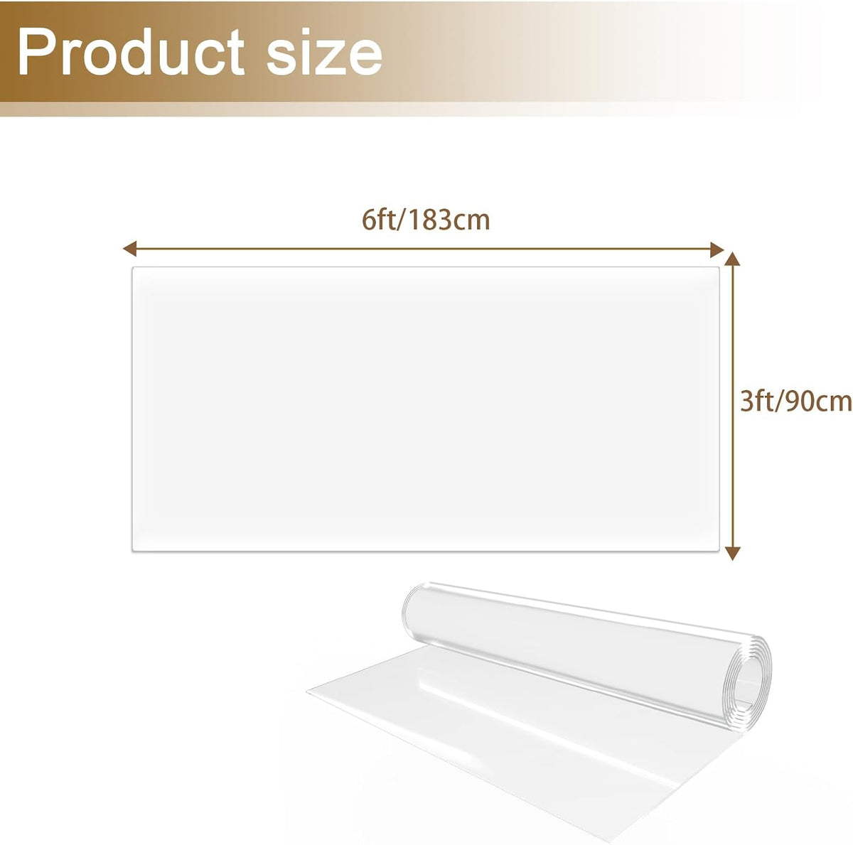 3' x 6' Clear Mat for Hardwood Floors, 36" x 72" Vinyl Frosted Transparent Protector, Small Clear Entryway Runner for Kitchen Living Room Office