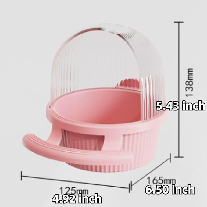 Bird Feeder for Cage – No Mess Feeder & Water Dispenser, Easy to Install and Clean, Semi-Enclosed Design Prevents Splashing (White)