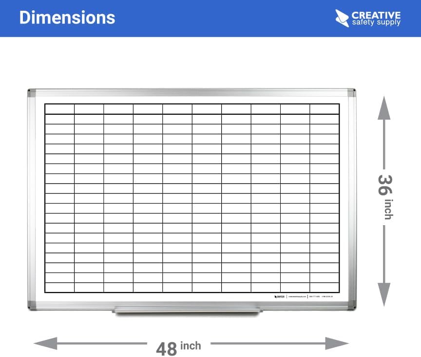 Magnetic Grid Dry Erase Whiteboard (48in x 36in)