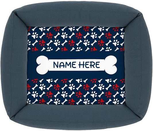 Ships Next Day, Made in USA - Customizable Dog Bed - Personalized Pet Cushion with Design Choice & Add Pet's Name - 3 Sizes - Unique Gift for Puppy or Dog Lovers (20x15.5 Inches)