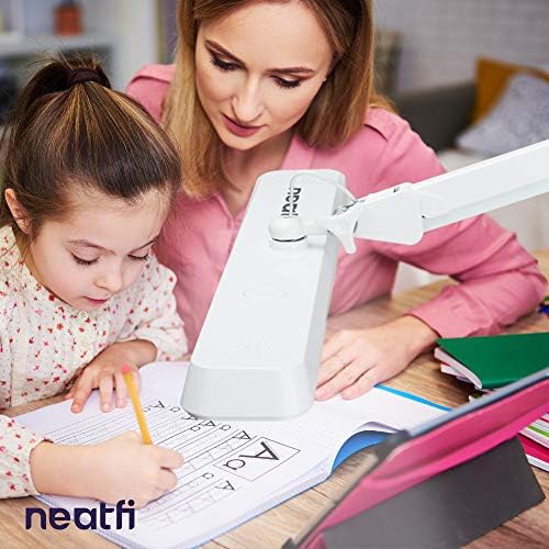 Neatfi 2500LM LED Task Lamp w/Clamp, 22-Inch Wide Head, CCT (White)