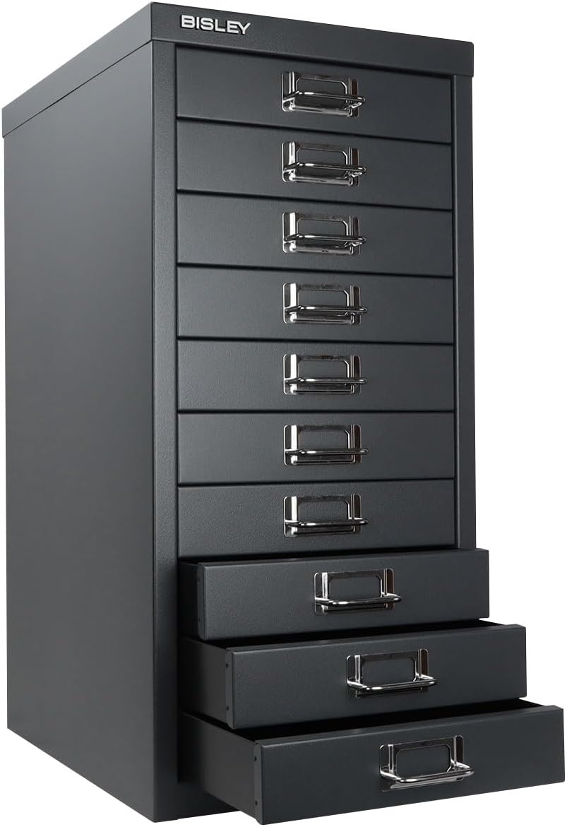 Bisley 10-Drawer Steel MultiDrawer Cabinet - Anthracite Grey