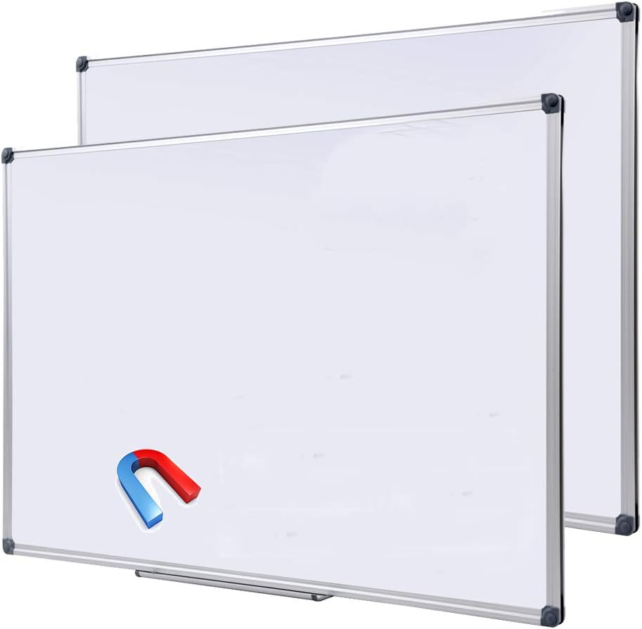 2 Pack 48 x 36 Large Magnetic Dry Erase Board with Removable Marker Tray